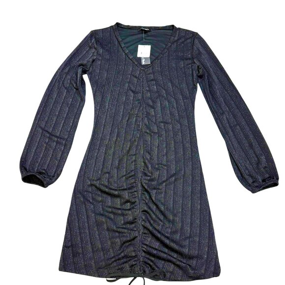 Lea & Viola Dark Metallic Cinched Bodycon Mini Dress - Picture 9 of 9